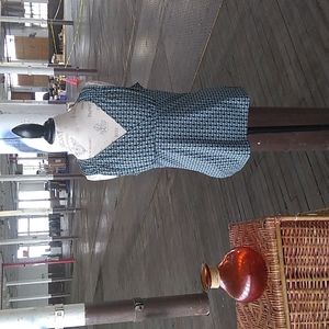 Ann Taylor blue tan and brown sleeveless shirt (size large)